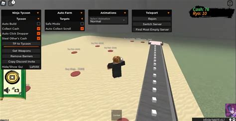 roblox ninja tycoon script  The basic functions of the Clone Tycoon 2 Script Gui are: Kick/Ban Player, Infinite Cash, & Legit Kick GEMS/CASH