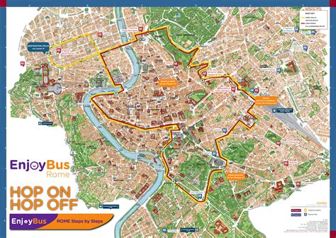 rome hop on hop off bus tour route map 00 From €41