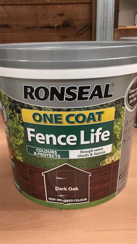 ronseal dark oak fence paint home bargains  Water-based protective emulsion