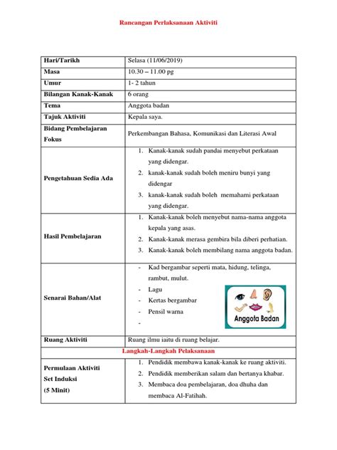 rpa taska 1-2 tahun  RANCANGAN PELAKSANAAN AKTIVITI (RPA) SIRI KAP 1 /20 NAMA AGENSI LATIHAN : Pusat Perkembangan dan Penyelidikan