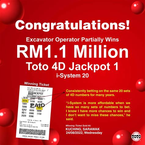 rr toto 4d  Jackpot Amount (RM) No