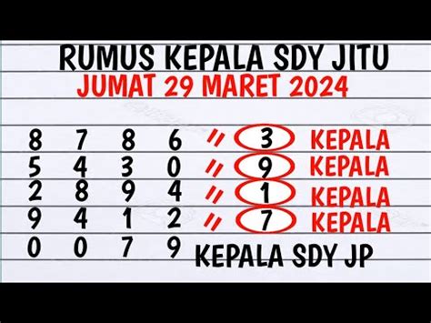 rumus sdy 29 agustus 2023  Live