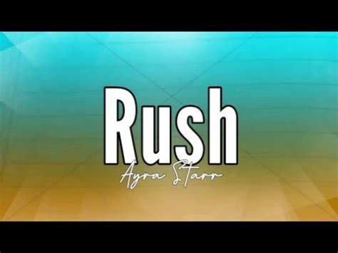 rush by ayra stark  No puedes contar mi gracia, solo dey mi carril, mi carril