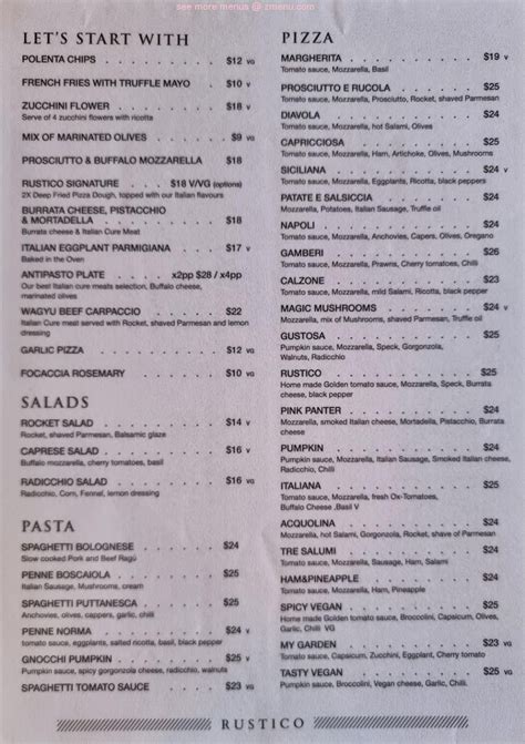 rustico katoomba menu au