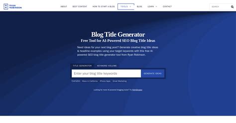 ryrob blog title generator  This tool is a little out of the ordinary, as it’s the business name generator for domains that can go along with your eCommerce business from Shopify (one of the best eCommerce website builders on the market today)