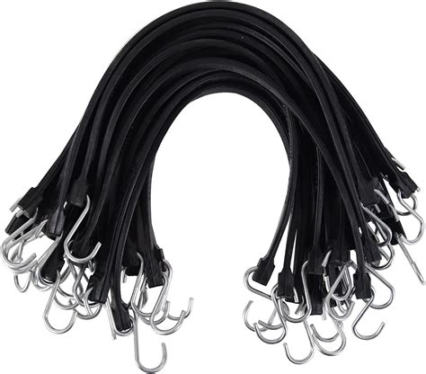 s-hook rubber tarp straps help secure cargo stability This item: Miloo Rubber Bungee Cords with Hooks - Heavy Duty Tarp and Cargo Straps - Made in USA