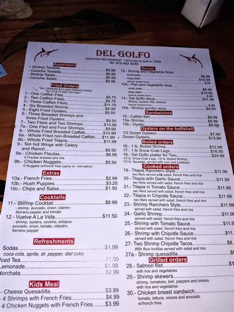 sabores del golfo menu  Seafood Batanas