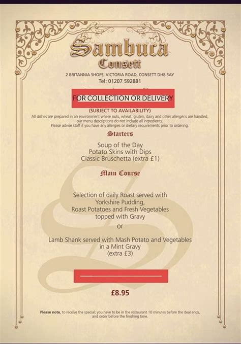 sambucas consett menu Sambuca: Bang average - See 162 traveler reviews, 30 candid photos, and great deals for Consett, UK, at Tripadvisor