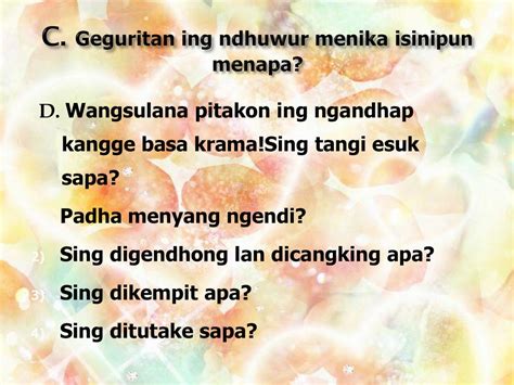 sapa sing nganggit geguritan ing dhuwur   GEGURITAN [Puisi Jowo] – materi bahasa jawa kelas 12