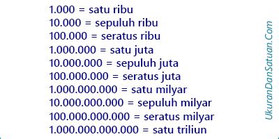 satu miliar berapa nol 000