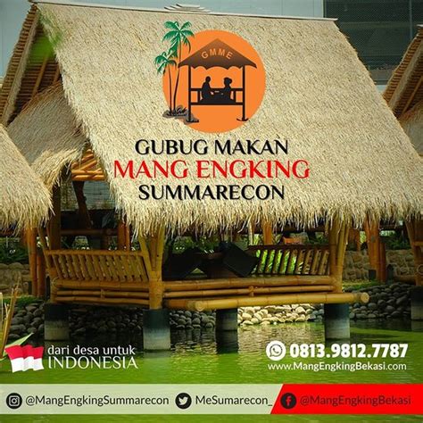 saung mang engking bekasi  Gubug Mang Engking buka dari pukul 10