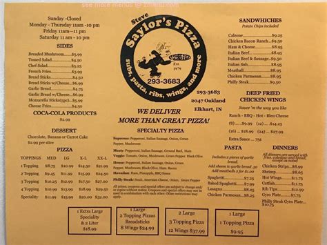 saylors pizza menu elkhart  3