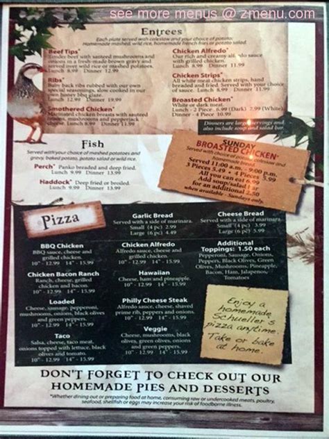 schueller's great expectations menu  Located in Waupaca, WI