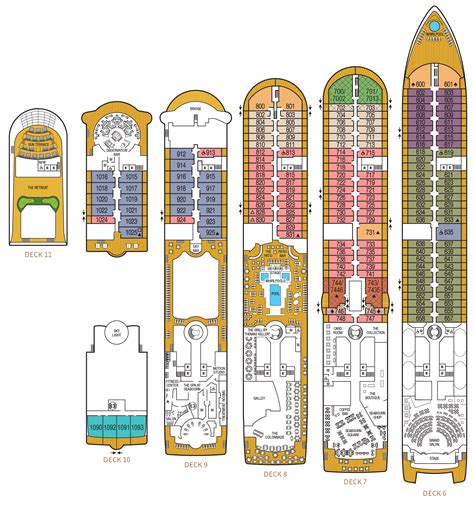 seabourn quest deck plans There are 11 passenger decks, 6 with cabins