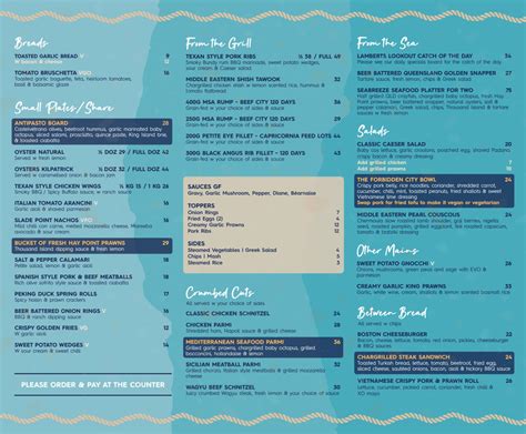 seabreeze restaurant oranjestad menu  (297) 565 2324