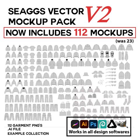 seaggs vector mockup pack v2  Check out my insta page here @byseaggs for lots of testimonies and design tips! This bundle includes the clothing mockup pack and sneaker mockup pack