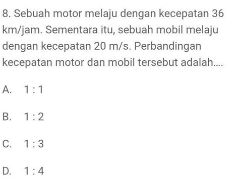 sebuah motor melaju dengan kecepatan 36 km per jam kecepatan tersebut sama dengan Teks video