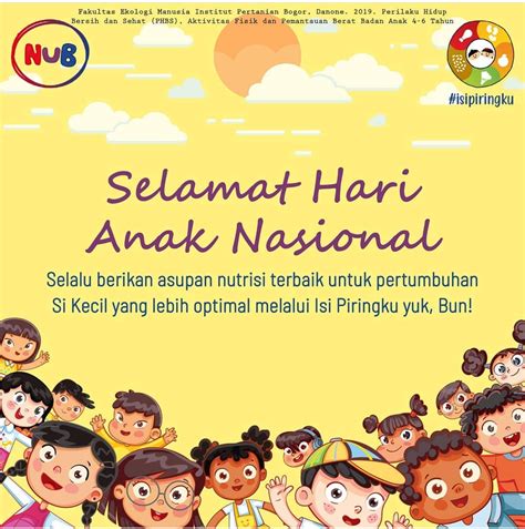 selamat hari anak nasional  Tahun ini, peringatan Hari Anak Nasional (HAN) akan jatuh pada Jumat (23/7/2021)