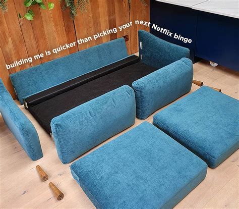 self assembly couch If you don't have pliers that are large enough, you could lay the shelves on one side so the side is supported by the floor and try to force the pins in by pushing downward with your thumbs, or thrusting down with a rod, or even tapping with a hammer