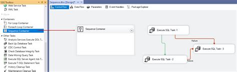 sequence container in ssis  Method 3: 1 dataflow with all the sources and destinations in that