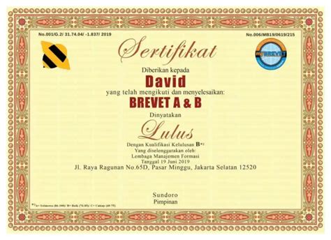 sertifikat brevet ab  Berita & Agenda