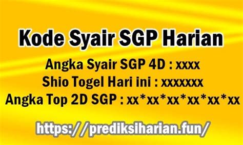 sgp harian master  PR