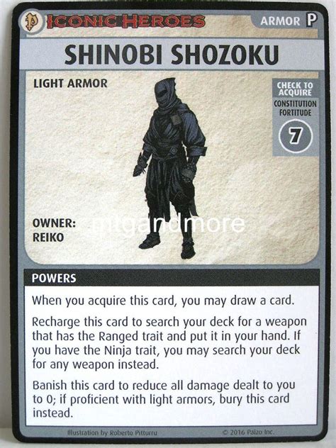 shinobi shozoku pathfinder 6 lb), depending on the size