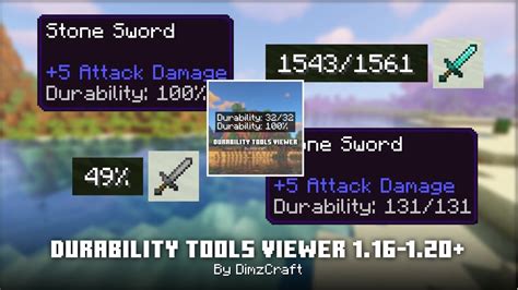 show durability minecraft texture pack  This would work on Tools and Armor and would be helpful on knowing what you equipments durability is, of course this should be