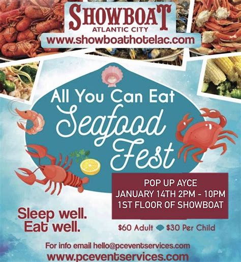 showboat all you can eat seafood  Share this event: All You Can Eat Seafood Buffet @ The Showboat Hotel and Resort Save this event: All You Can Eat Seafood Buffet @ The Showboat Hotel and Resort