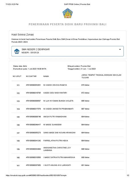 siap ppdb online provinsi bali  Cari Hasil Seleksi