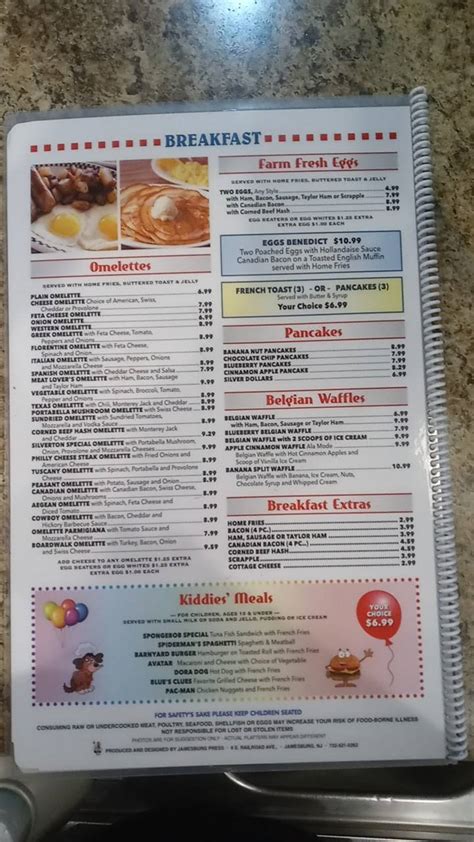 silverton diner menu  4 stars