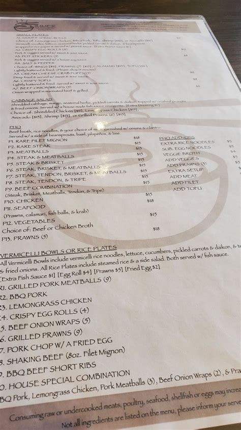 simmer vietnamese kitchen menu Order one of their authentic Vietnamese dishes and you’ll bite into some of the freshest ingredients including lemongrass, mint and basil leaves