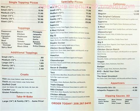 simple simon's pizza bonners ferry menu  Simple Simons ($$) Pizza, Calzones, Subs, Salads • Menu