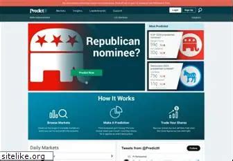 sites like predictit PredictIt is currently offering shares in Biden being the nominee for 68 cents, meaning a trader who bought a share would earn 32 cents if he is the Democratic candidate in 2024, which is likely