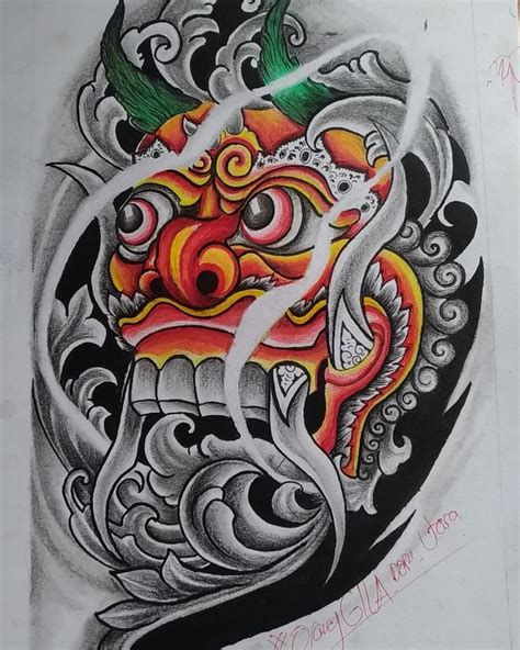 sketsa tato rangda  Sumber Gambar :