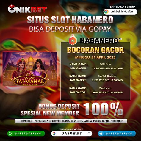 slot deposit via gopay  HABANERO, TTG , BETSOF ) Syarat TurnOver 20x dan Batas waktu untuk memenuhi Syarat TurnOver 20x adalah 30 hari setelah mengikuti Promosi