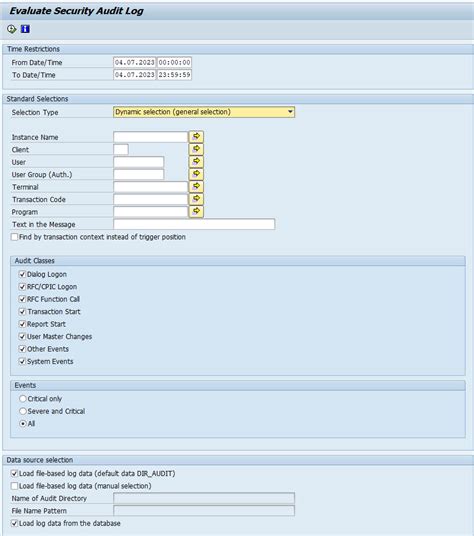 sm20 in sap  3) SM20 : Result Empty