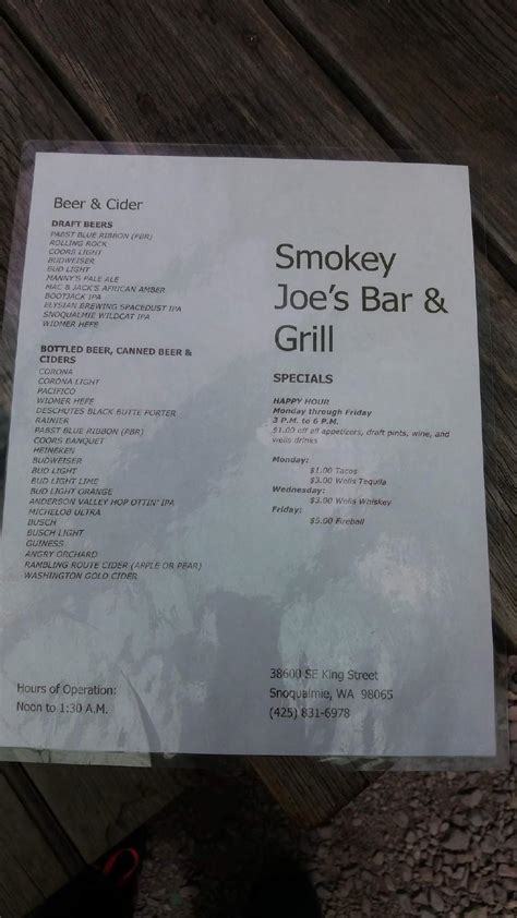 smokey joe's snoqualmie  Skip to word list Vocabulary Search