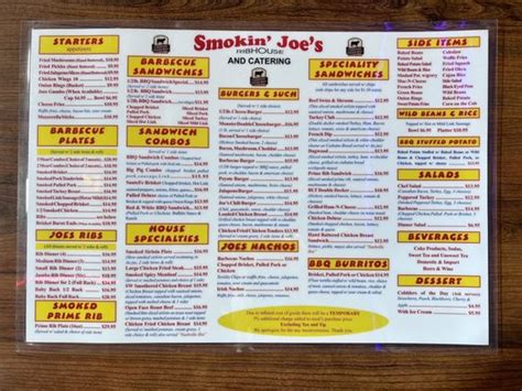 smokin joes bentonville menu  Bentonville