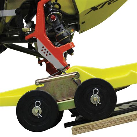 snowmobile ski dolly wheels  Comes complete with 2 front ski dollies, and rear swivel dolly Everything in picture is included Note: Requires assembly SURE GRIP PART # PS 6612