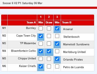 soccer6 fixture for today  Choose from up to 3 predictions based on latest team performance, leading goal scorers plus tipsters previews