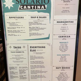 solario cantina menu  $4