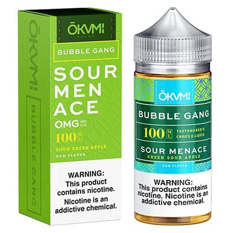sour menace by bubble gang e liquid 100ml  Nicotine is an addictive chemical