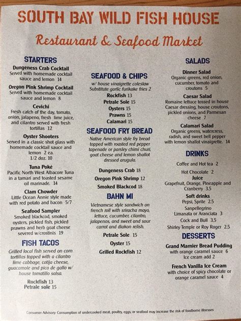 south bay wild fish house menu Rate your experience! $$ • Seafood, Salad Hours: 12 - 8PM 262 9th St, Astoria (503) 741-3000 Menu Take-Out/Delivery Options curbside pickup Recent Reviews August 2023 The appetizer were out in a flash