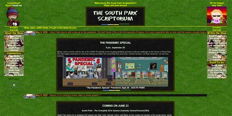 south park scriptorium  Favorite Character: Butters Need to look for something on the board? Use the search links below: US version