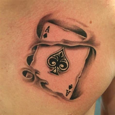 spade tattoo designs  A black and grey card tattoo on the arm always looks extremely charming! Comprising a Jack, Queen, King, and Ace from the spades suit, with two dices summing up to 9 points, this tattoo gives off a brilliant look