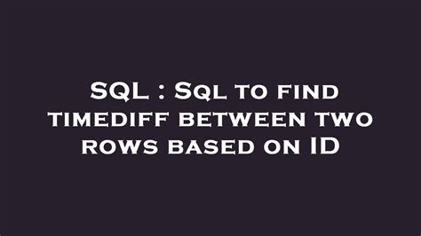 sql timediff  DATEDIFF uses the datepart argument to calculate the number of intervals between two dates, rather than the actual amount of time between them