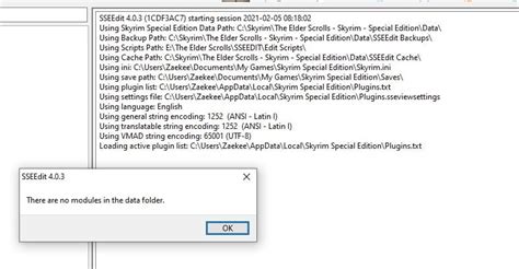sseedit no modules in data folder 1 and SSEEdit v4