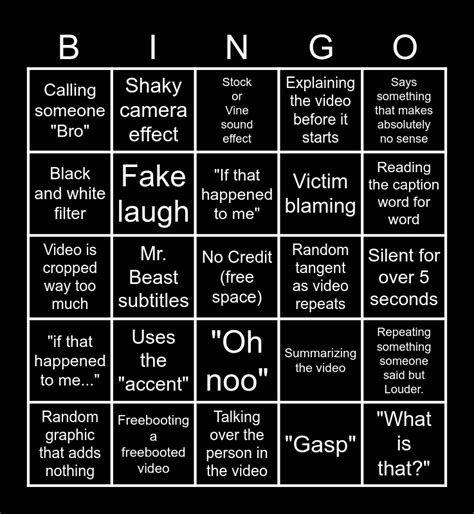 sssniperwolf bingo card SSSniperWolf Bingo