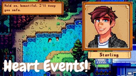 stardew valley sterling heart events  This mod aims to give Stardew Valley NPCs character development by adding heart events, new schedules, dialogues and weddings